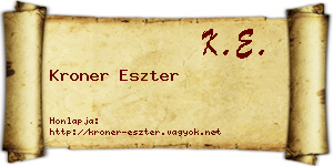 Kroner Eszter névjegykártya